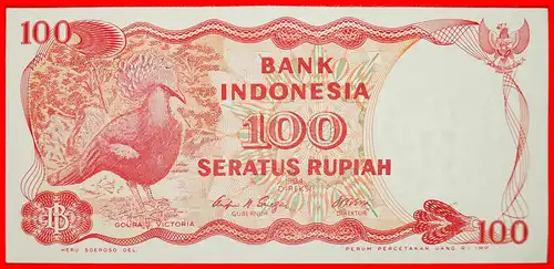 * GARUDA UND TAUBE: INDONESIEN ★ 100 RUPIAH 1984 KFR KNACKIG! * GARUDA AND PIGEON: INDONESIA ★