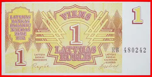 * GOLDSTRAHLEN: lettland (früher die UdSSR, russland) ★ 1 RUBEL 1992! KFR KNACKIG! * GOLD RAYS: latvia (ex. USSR, russia) ★