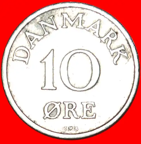 * MONOGRAMM FREDERIK IX. (1899-1972): DÄNEMARK ★ 10 OERE 1957!   *  DENMARK★
