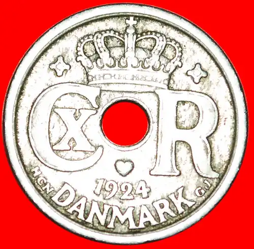 * SPIRALEN: DÄNEMARK ★ 25 OERE 1924! CHRISTIAN X. (1912-1947)!  * DENMARK★