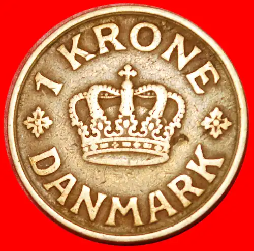 * MONOGRAMM (1924-1941) ★ DÄNEMARK★ 1 KRONE 1925! CHRISTIAN X. (1912-1947) * DENMARK ★  