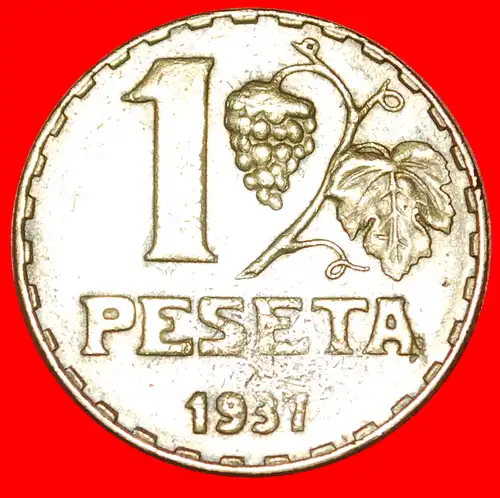 * II. REPUBLIK (1931-1939): SPANIEN ★ 1 PESETA 1937 RUBIA!  * II REPUBLIC: SPAIN ★