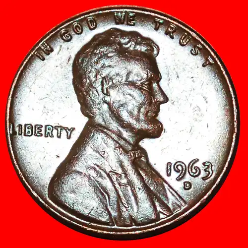 * MEMORIAL (1959-1982): USA ★ 1 CENT 1963D! LINCOLN (1809-1865)