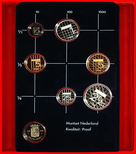 * BEATRIX (1980-2013): NIEDERLANDE ★ PP KURSMÜNZENSATZ 1988 (6 MÜNZEN + MEDAILLE GRONINGEN)! * NETHERLANDS ★ PROOF SET