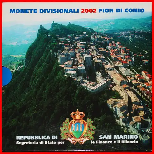 * ITALIEN: SAN MARINO ★ EURO KURSMÜNZENSATZ 2002 (8 MÜNZEN) SELTEN! * ITALY: SAN MARINO ★ EURO MINT SET 2002 (8 COINS) RARE!