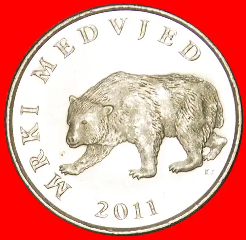 * BÄREN: KROATIEN ★ 5 KUNA 2011. uSTG STEMPELGLANZ!  * BEAR: CROATIA ★