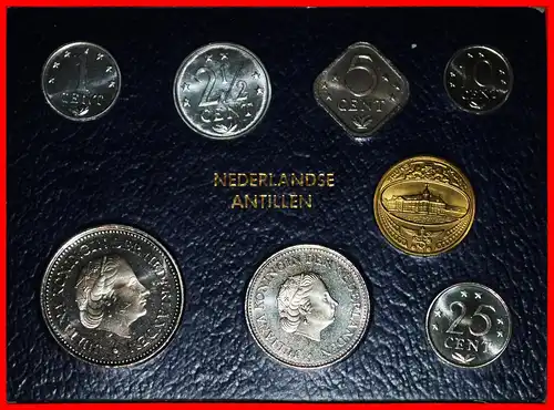 * NIEDERLANDE: NIEDERLÄNDISCH ANTILLEN ★ 1 - 2 1/2 - 5-10-25 CENT 1- 2 1/2 GULDEN 1980 FDC STEMPELGLANZ!   * FDC SET: NETHERLANDS ANTILLES ★ 