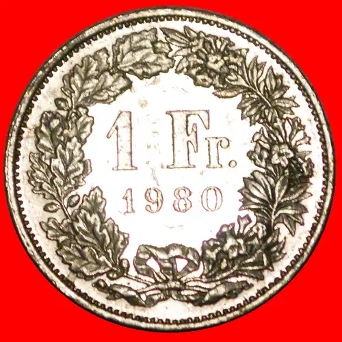 * OHNE ZUSÄTZLICHEM STERN (1850-2022): SCHWEIZ ★ 1 FRANKEN 1980! * SWITZERLAND ★ 