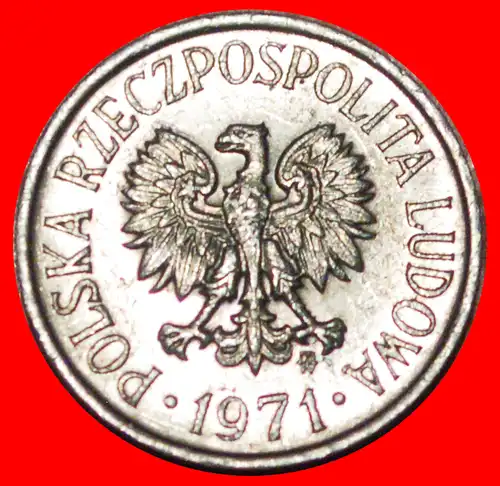 * SOZIALISTISCHE STERNE AUF ADLER (1958-1972): POLEN ★ 5 GROSHEN 1971 VZGL STEMPELGLANZ!  * SOCIALIST STARS ON EAGLE REDUCED SIZE: POLAND ★