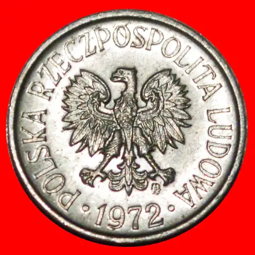 * SOZIALISTISCHE STERNE AUF ADLER (1958-1972): POLEN ★ 5 GROSHEN 1972 uSTG STEMPELGLANZ!   * SOCIALIST STARS ON EAGLE REDUCED SIZE: POLAND ★