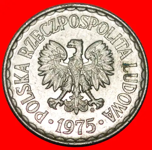 * LANGE LEGENDE (1957-1985): POLEN ★ 1 ZLOTY 1975 STEMPEL I+A VZGL STEMPELGLANZ!   * SOCIALIST STARS ON EAGLE: POLAND ★DIES I+A!