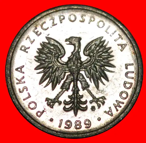 * SOZIALISTISCHE STERNE AUF ADLER: POLEN ★ 5 ZLOTY 1989 VZGL STEMPELGLANZ! INFLATION (1989-1990)  * SOCIALIST STARS ON EAGLE: POLAND ★