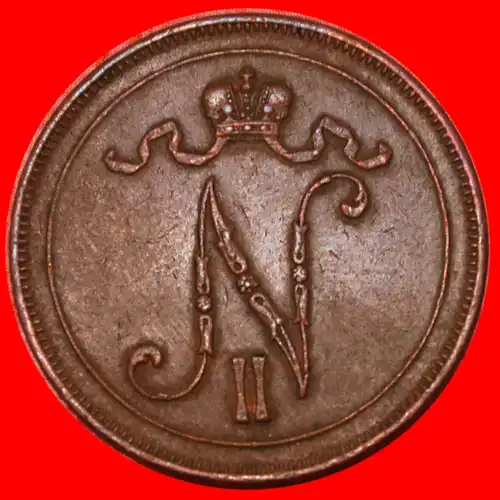 * NIKOLAUS II. (1894-1917): FINNLAND (russland, künftig die UdSSR) ★ 10 PFENNIG 1915! *  FINLAND (russia, the USSR in future) ★