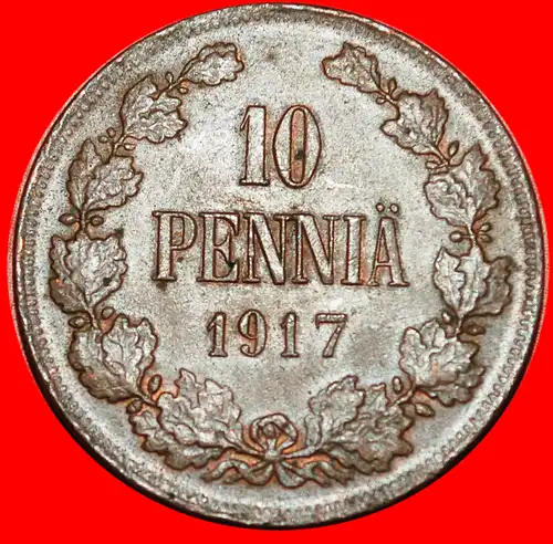 * BÜRGERKRIEG: FINNLAND (russland, künftig die UdSSR) ★ 10 PFENNIG 1917! *  FINLAND (russia, the USSR in future) ★