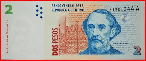 * MUSEUM MITRE (1821-1906): ARGENTINIEN ★ 2 PESO (1997-2002)! KFR KNACKIG!  * ARGENTINA★