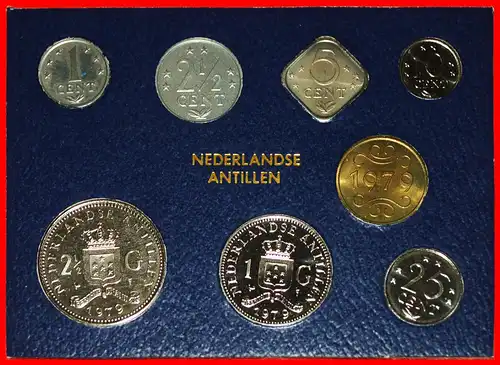 * NIEDERLANDE: NIEDERLÄNDISCH ANTILLEN ★ 1 - 2 1/2 - 5-10-25 CENT 1- 2 1/2 GULDEN 1979 FDC STEMPELGLANZ!   * FDC SET: NETHERLANDS ANTILLES ★ 