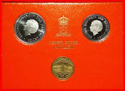 * NIEDERLANDE: NIEDERLÄNDISCH ANTILLEN ★ 1- 2 1/2 GULDEN 1980 BEATRIX (1980-2013) FDC STEMPELGLANZ!     * FDC SET: NETHERLANDS ANTILLES ★ 