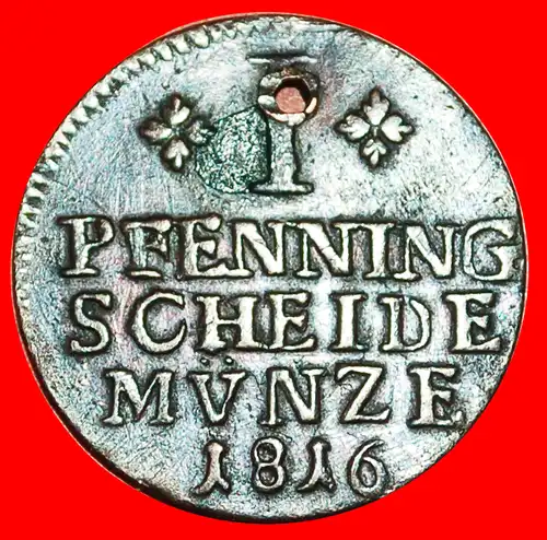 * GEORG IV. (1816-1818): DEUTSCHLAND ★ 1 PFENNIG 1816 HERZOGTUM  BRAUNSCHWEIG-WOLFENBÜTTEL! ENTDECKUNG MÜNZE! *  GERMANY ★ 1 PFENNIG 1816 DUCHY OF BRUNSWICK-WOLFENBUTTEL! DISCOVERY COIN! 