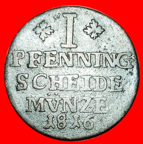 * GEORG IV. (1816-1818): DEUTSCHLAND ★ 1 PFENNIG 1816 HERZOGTUM  BRAUNSCHWEIG-WOLFENBÜTTEL! ENTDECKUNG MÜNZE! *  GERMANY ★ 1 PFENNIG 1816 DUCHY OF BRUNSWICK-WOLFENBUTTEL! DISCOVERY COIN! 