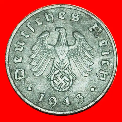 * HAKENKREUZ: DEUTSCHLAND ★ 1 PFENNIG 1943G! TYP 1940-1945 3. REICH 1933-1945 * SWASTIKA: GERMANY ★