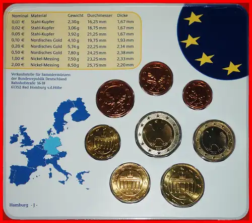 * EURO KURSMÜNZSATZ: DEUTSCHLAND ★ 2003J (8 MÜNZEN) STG STEMPELGLANZ UNGEWÖHNLICH! * GERMANY ★ UNCOMMON!