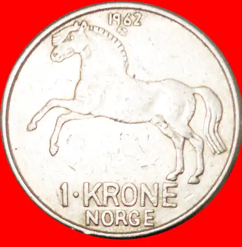 * PFERD (1958-1973): NORWEGEN ★ 1 KRONE 1962! OLAV V. (1957-1991)  *NORWAY ★ 