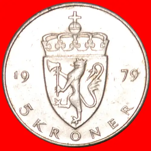 * LÖWE (1974-1988): NORWEGEN ★ 5 KRONE 1979B! OLAV V. (1957-1991) * NORWAY ★ 