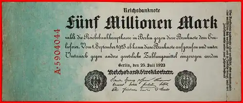 * REICHSBANKNOTE: DEUTSCHLAND ★  MARK 1923 PRÄFIX BUCHSTABE A! KNACKIG!  * GERMANY ★