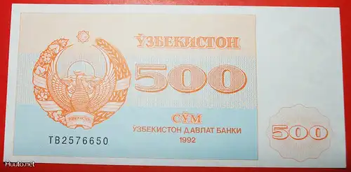 * SELTEN JAHR ★ usbekistan (früher die UdSSR, russland) ★ 500 SOM 1992! KFR KNACKIG! * KEY DATE ★ uzbekistan (ex. the USSR, russia) ★