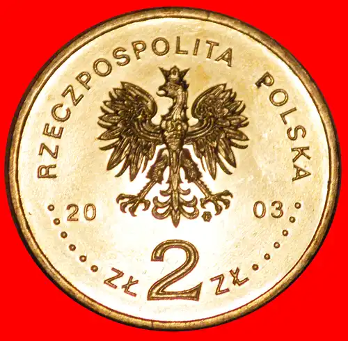 * SONNE UND ZIEGEN: POLEN ★ 2 ZLOTY 1253 2003 NORDISCHES GOLD STG STEMPELGLANZ UNGEWÖHNLICH! * POLAND ★ UNCOMMON! 