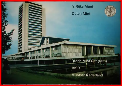 * BEATRIX (1980-2013):  NIEDERLANDE ★ FDC 1990 (6 MÜNZEN + MEDAILLE NOOORD BRABANT)! *  NETHERLANDS ★