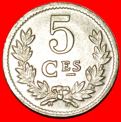 * LORBEERKRANZ: LUXEMBURG ★ 5 CENTIME 1924! * LAUREL WREATH: LUXEMBOURG ★