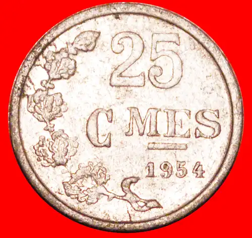 * BELGIEN (1954-1972): LUXEMBURG ★ 25 CENTIME 1954 LÖWE! * BELGIUM: LUXEMBOURG ★