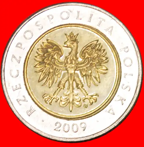 * 5 EICHENBLÄTTER (1994-2022): POLEN ★ 5 ZLOTY 2009! BI-METALLISCH!  * POLAND ★