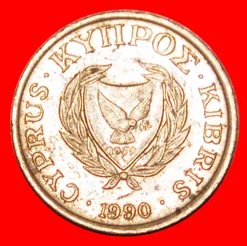 * GROSSBRITANNIEN (1985-1990):: ZYPERN ★ 1 CENT 1990 VOGEL!  * GREAT BRITAIN: CYPRUS ★