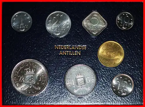 * NIEDERLANDE: NIEDERLÄNDISCH ANTILLEN ★ 1 - 2 1/2 - 5-10-25 CENT 1- 2 1/2 GULDEN 1981 FDC STEMPELGLANZ!   *  NETHERLANDS ANTILLES ★