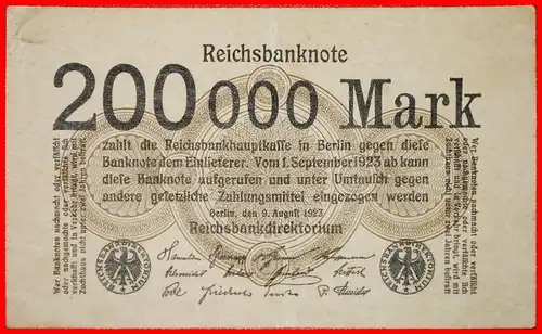 * REICHSBANKNOTE: DEUTSCHLAND ★ 200000 MARK 1923 SERIEN-BUCHSTABE C! KNACKIG!    * GERMANY ★