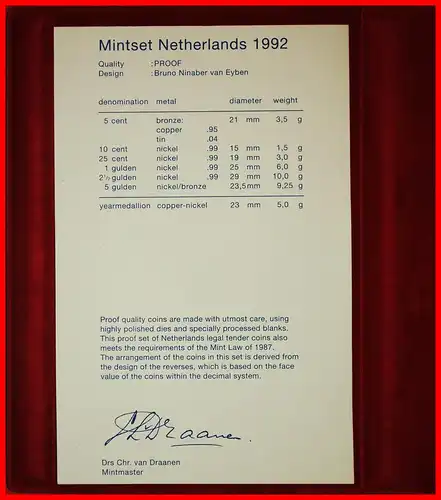 * BEATRIX (1980-2013): NIEDERLANDE ★ PP KURSMÜNZENSATZ 1992 (6 MÜNZEN + MEDAILLE ZEELAND) VERÖFFENTLICHT WERDEN! * NETHERLANDS ★ PROOF SET 1992 (6 COINS + MEDAL ZEELAND) TO BE PUBLISHED! 
