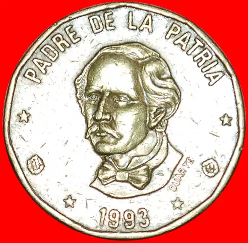 * KANADA UNGEWÖHNLICH STEMPELDREHUNG: DOMINIKANISCHE REPUBLIK ★ 1 PESO 1993 RARITÄT! VERÖFFENTLICHT WERDEN!  * CANADA UNCOMMON ALIGNMENT: DOMINICAN REPUBLIC ★ 1 PESO 1993 RARITY! TO BE PUBLISHED!