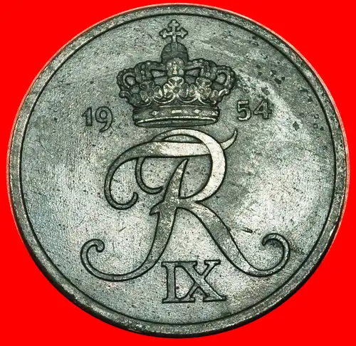 * MONOGRAMM (1950-1964): DÄNEMARK ★ 5 OERE 1954! FREDERIK IX. (1899-1972) * MONOGRAM: DENMARK ★ 