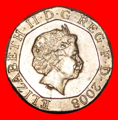 * SCHILD (2008-2015): GROSSBRITANNIEN ★ 20 PENCE 2008! SCHWEIGENDE ELISABETH II. (1953-2022) * SHIELD: GREAT BRITAIN ★ ! UNITED KINGDOM SILENT ELIZABETH II