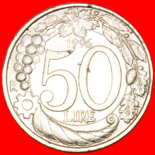 * ALLEGORIE mit TÜRMCHEN: ITALIEN ★ 50 LIRE 1996R! *  ITALY ★ 