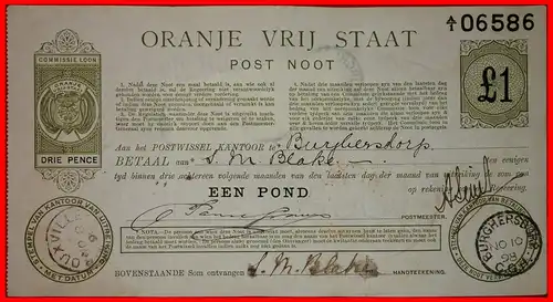 ~ SÜDAFRIKA: ORANJE-FREISTAAT ORANJE VRIJ STAAT ★ 1 POND PFUND 1898 KAP-KOLONIE! SELTEN! GERADE VERÖFFENTLICHT! KNACKIG!  ~ SOUTH AFRICA: FREE ORANGE STATE★ CAPE COLONY! CRISP! RARE! JUST PUBLISHED!