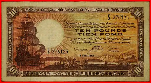 ~ 2 VERKAUFT SCHIFF: SÜDAFRIKA ★  10 PFUND 1943 RARITÄT! VERÖFFENTLICHT WERDEN! ~ 2 SOLD SHIP: SOUTH AFRICA ★ RARITY! TO BE PUBLISHED! 