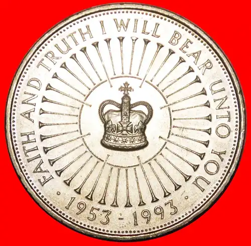 * KRONE: GROSSBRITANNIEN ★ 5 PFUNDE 1953-1993 STG STEMPELGLANZ! ELISABETH II. (1953-2022) * CROWN: UNITED KINGDOM ★ GREAT BRITAIN ★