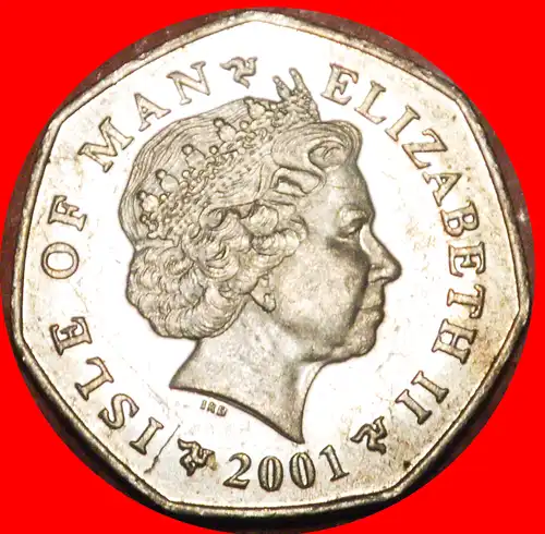 ~ GROSSBRITANNIEN (2000-2003): INSEL MAN ★ 50 PENCE 2001AA VZGL STEMPELGLANZ! SELTEN! * GREAT BRITAIN: ISLE OF MAN ★RARE