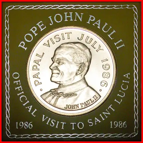 * JOHANNES PAUL II. (1978-2005): ST. LUCIA ★ 5 DOLLAR 1986 STG STEMPELGLANZ! SELTEN! * JOHN PAUL II (1978-2005): SAINT LUCIA ★ 5 DOLLARS 1986 UNC! RARE!