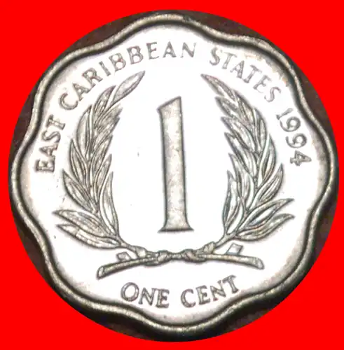 * GROSSBRITANNIEN (1981-2001): OSTKARIBISCHE STAATEN ★ 1 CENT 1994 uSTG STEMPELGLANZ ÜBERBACKEN!* GREAT BRITAIN: EAST CARIBBEAN STATES ★ 