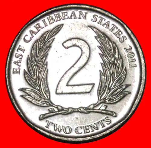 * RUNDEN (2002-2011): OSTKARIBISCHE STAATEN ★ 2 CENT 2011 ENTDECKUNG MÜNZE VZGL STEMPELGLANZ! * ROUND: EAST CARIBBEAN STATES ★ DISCOVERY COIN