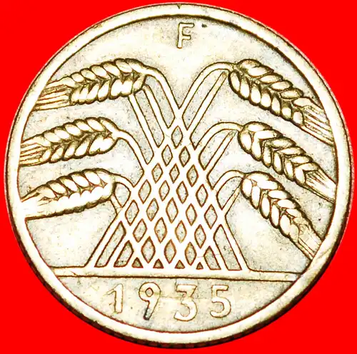 * DRITTES REICH (1933-1945): DEUTSCHLAND ★10 REICHSPFENNIG 1935F! * THIRD REICH: GERMANY ★